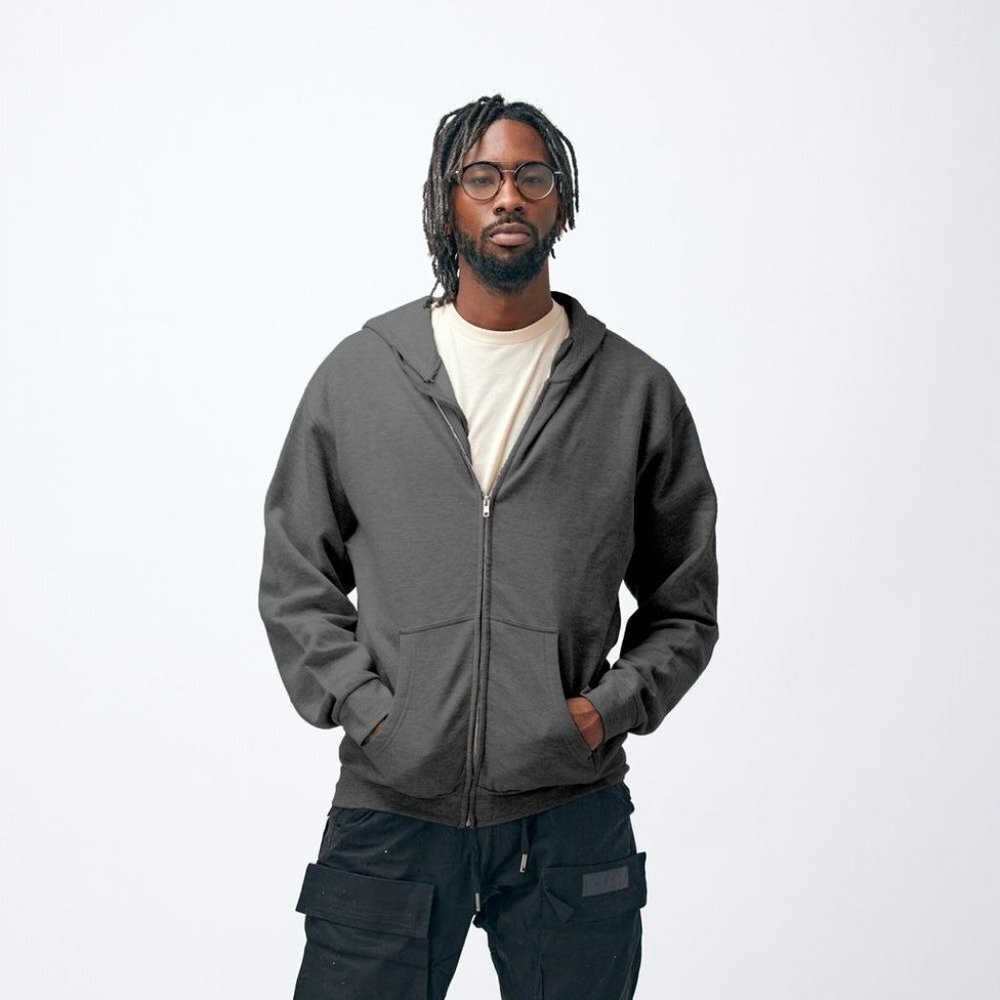 Tultex 331 Classic‎ Zip in Charcoal Heather Size XXL